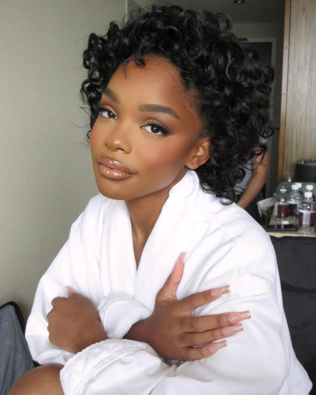 Beautiful Black Woman With Beige Brown Lipstick